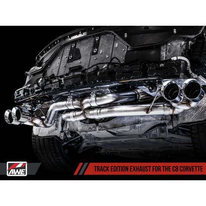 AWE Tuning 2020 Chevrolet Corvette (C8) Track Edition Exhaust - Quad Diamond Black Tips
