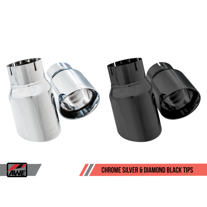 AWE Tuning Ford Focus RS Touring Edition Cat-back Exhaust- Non-Resonated - Chrome Silver Tips
