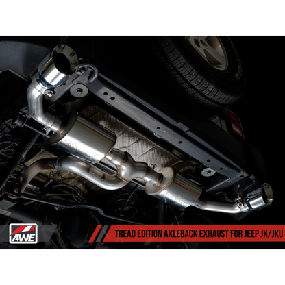 AWE Tuning 07-18 Jeep Wrangler JK/JKU 3.6L Tread Edition Axle-Back Dual Exhaust - Chrome Silver Tips