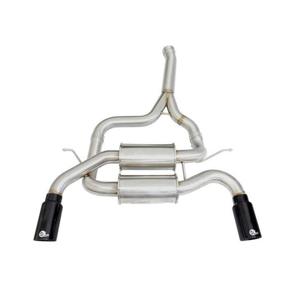 aFe MACHForce XP SS-304 Black Tip 2.5in Dia Axle Back Exhaust 12-15 BMW 335i (F30) 3.0L (t)
