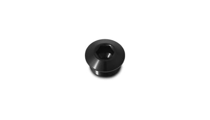 Vibrant Aluminum -12AN ORB Slimline Port Plug w/O-Ring - Anodized Black