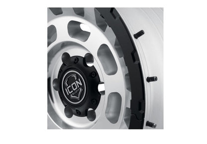 ICON Hammer Pro 17x8.5 / 5x5 / -6mm / 4.5in BS - Silver Machined