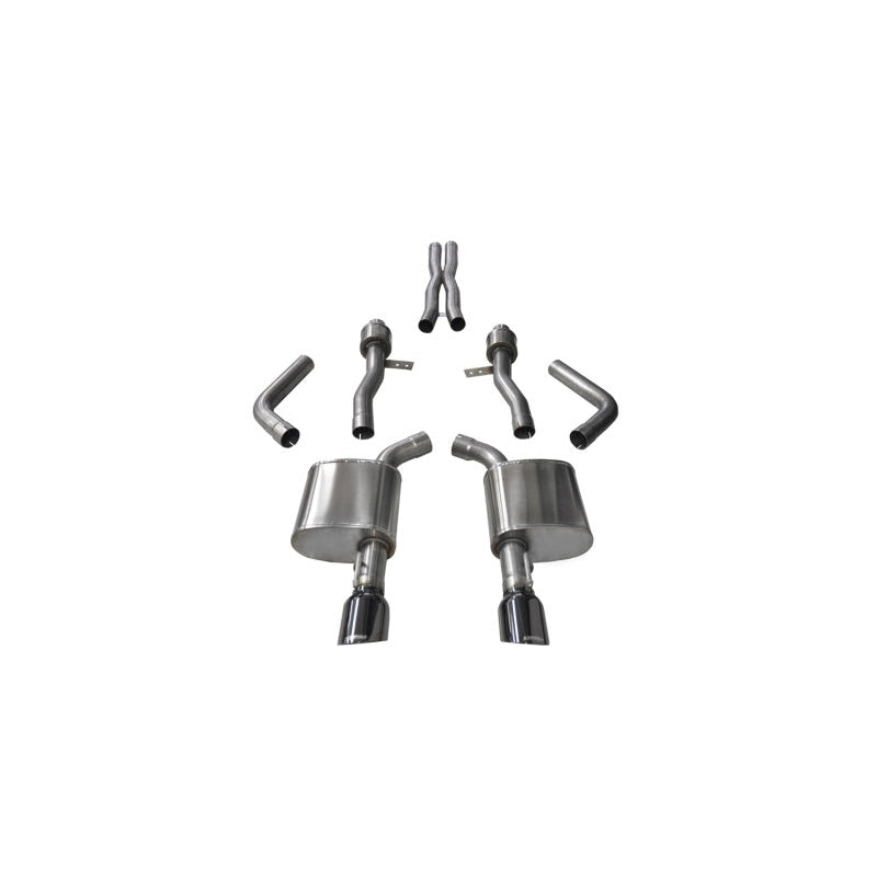 Corsa 15-16 Dodge Charger SRT / Scat Pack / R/T 6.4L Black Sport Cat-Back Exhaust