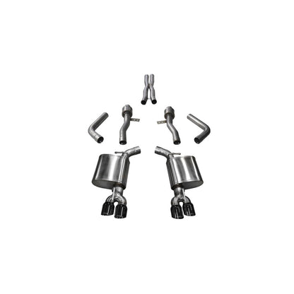 Corsa 15-17 Dodge Challenger Hellcat Dual Rear Exit Sport Exhaust w/ 3.5in Black Tips