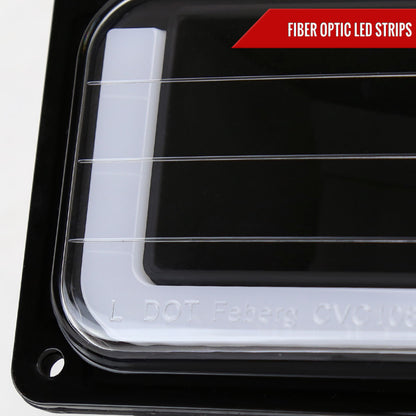 1988-1993 Chevrolet/GMC C10 C/K Sierra Tahoe LED Tube Factory Style Headlights with Bumper & Corner Lights (Matte Black Housing/Clear Lens)