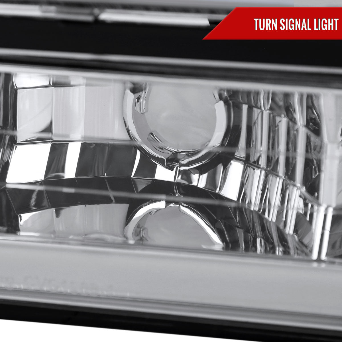 1994-1998 Chevrolet Silverado/Tahoe/Suburban/C10 Factory Style Headlights w/LED Strip and Bumper & Corner Lights (Chrome Housing/Clear Lens)