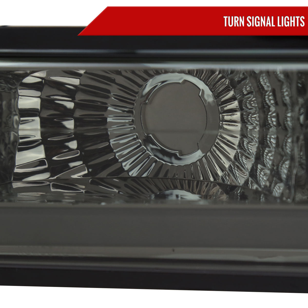 1994-1998 Chevrolet C10 C/K Tahoe Suburban LED Tube Factory Headlights with Corner Signal Bumper Lights (Chrome Housing/Smoked Lens)