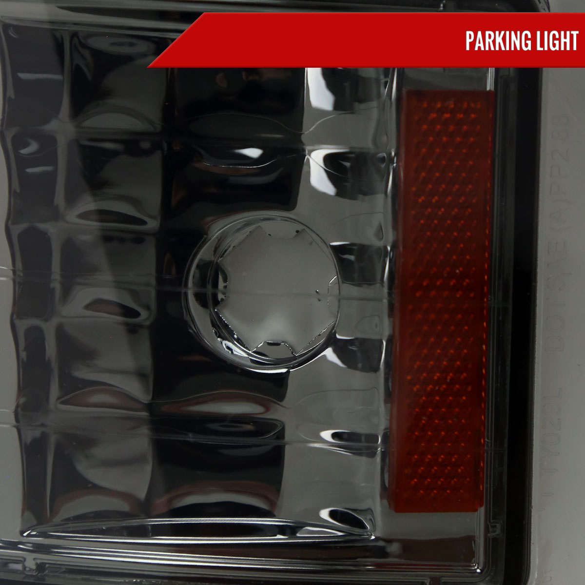 1994-1998 Chevrolet C10 C/K Tahoe Suburban LED Tube Factory Headlights with Corner Signal Bumper Lights (Chrome Housing/Smoked Lens)