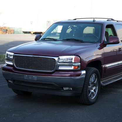 1999-2006 GMC Sierra/2007 Sierra Classic/2000-2006 Yukon/XL Factory Style Headlights and Sequential Turn Signal Bumper Lights (Chrome Housing/Clear Lens)