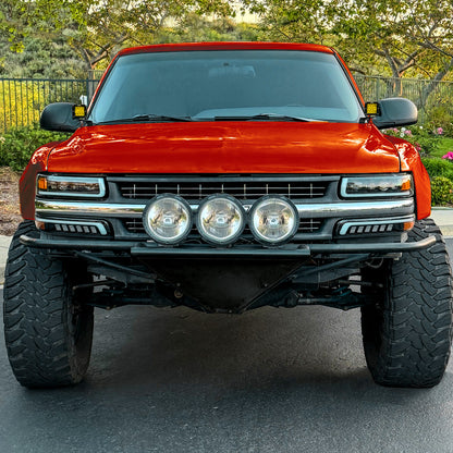 1999-2002 Chevrolet Silverado / 2000-2006 Tahoe / Suburban LED Projector DRL Headlights w/ Bumper Lights (Jet Black Housing/Clear Lens)