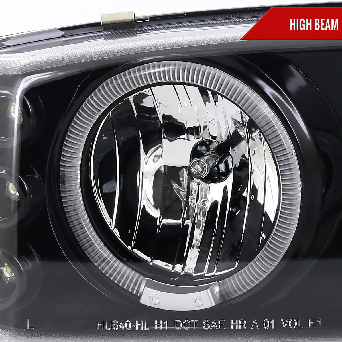 2001-2006 GMC Yukon + XL Denali/ 2002-2006 GMC Sierra Denali Dual Halo Projector Headlights w/ Bumper Lights (Jet Black Housing/Clear Lens)
