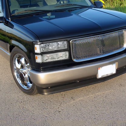 1988-1993 GMC Sierra/Yukon Chevrolet Silverado Corner Lights w/ Amber Reflectors (Chrome Housing/Clear Lens)