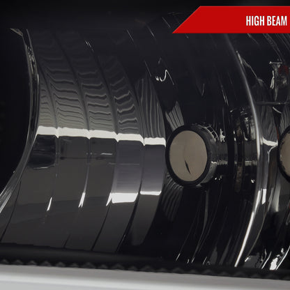 2004-2012 Chevrolet Colorado GMC Canyon/2006-2008 ISUZU I-Series Sequential Turn Signal Factory Style Headlights with LED Bar (Matte Black Housing/Smoked Lens)