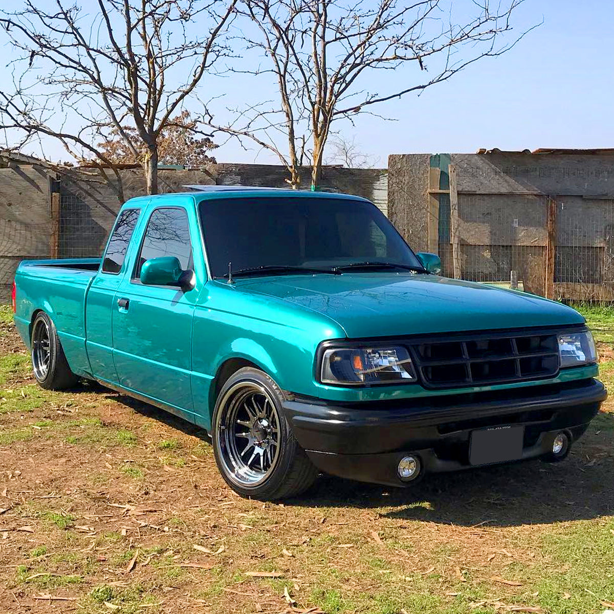 1993-1997 Ford Ranger Factory Style Headlights w/ Corner Lights & Amber Reflector (Matte Black Housing/Clear Lens)