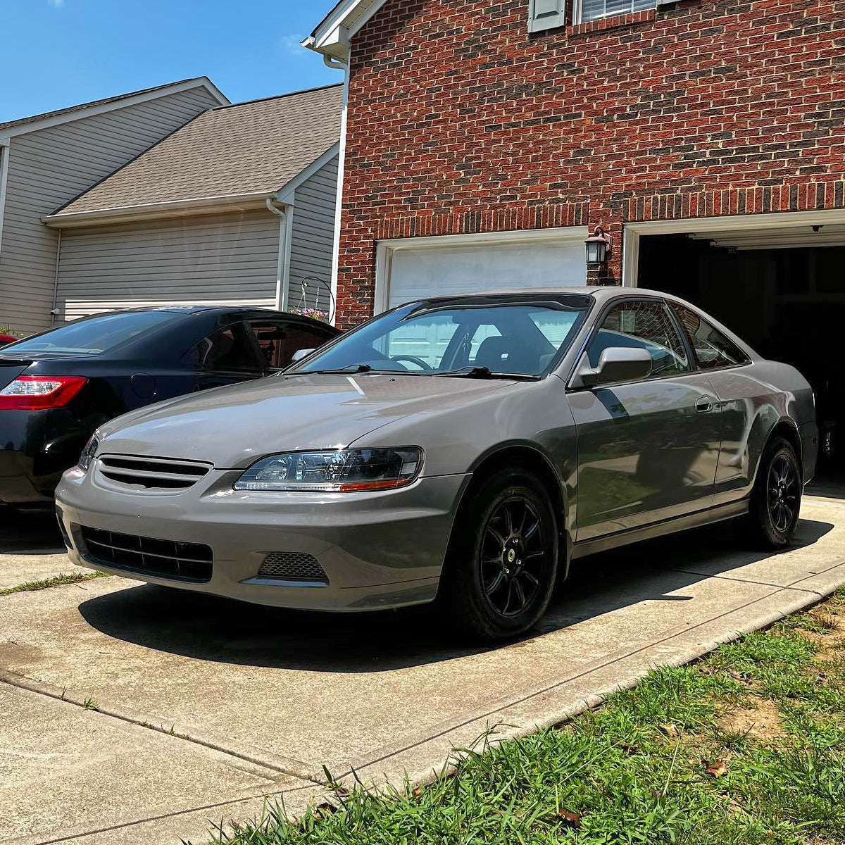 1998-2002 Honda Accord Factory Style Crystal Headlights w/ Amber Reflector (Matte Black Housing/Clear Lens)