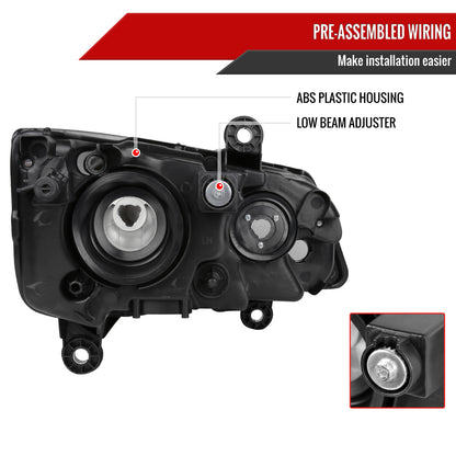 2011-2018 Dodge Grand Caravan Chrysler Town & Country Factory Style Headlights (Chrome Housing/Clear Lens)
