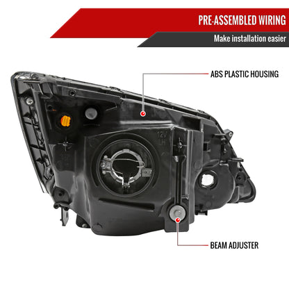 2007-2011 Honda CR-V Factory Style Headlights (Matte Black Housing/Clear Lens)