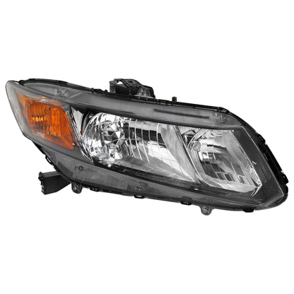 2012-2013 Honda Civic Coupe/ 2012-2015 Civic Sedan Clear Lens Crystal Headlight - Passenger Side Only