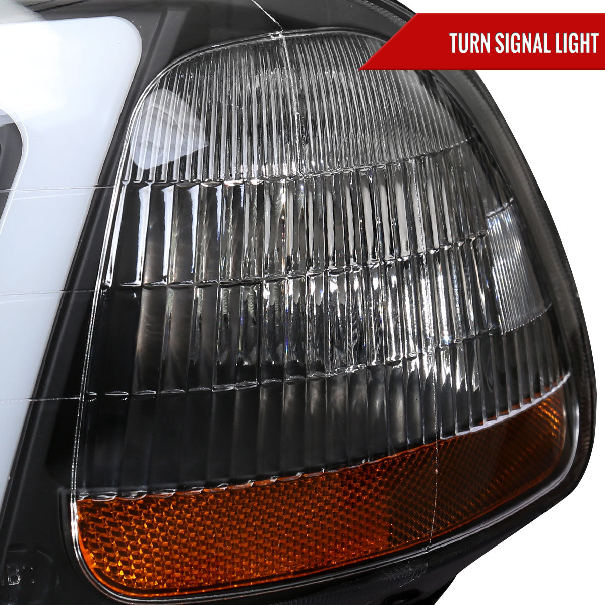 1996-1998 Honda Civic Coupe/Sedan LED Bar Factory Style Headlights (Matte Black Housing/Clear Lens)