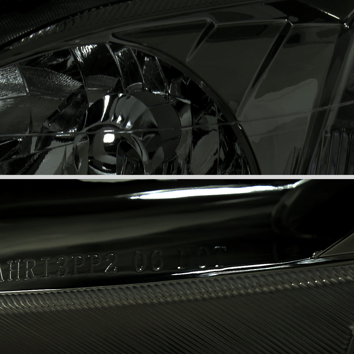 1999-2000 Honda Civic Factory Style Crystal Headlights (Chrome Housing/Smoked Lens)