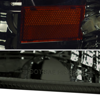 1997-2004 Dodge Dakota/ 1998-2003 Durango Crystal Headlights w/ Amber Reflector (Chrome Housing/Smoked Lens)