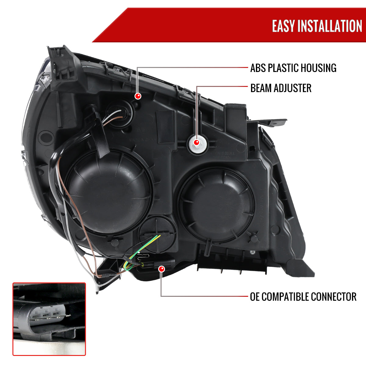 2010??2015 Chevrolet Equinox Factory Style Headlights (Chrome Housing / Clear Lens)