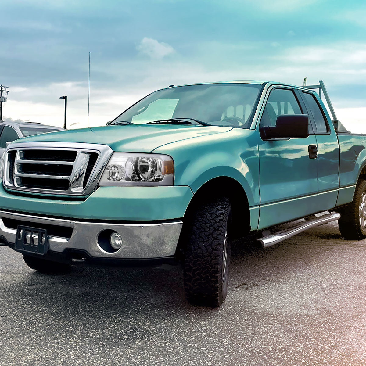 2004-2008 Ford F-150/ 2006-2008 Lincoln Mark LT LED Strip Factory Style Headlights (Chrome Housing/Clear Lens)