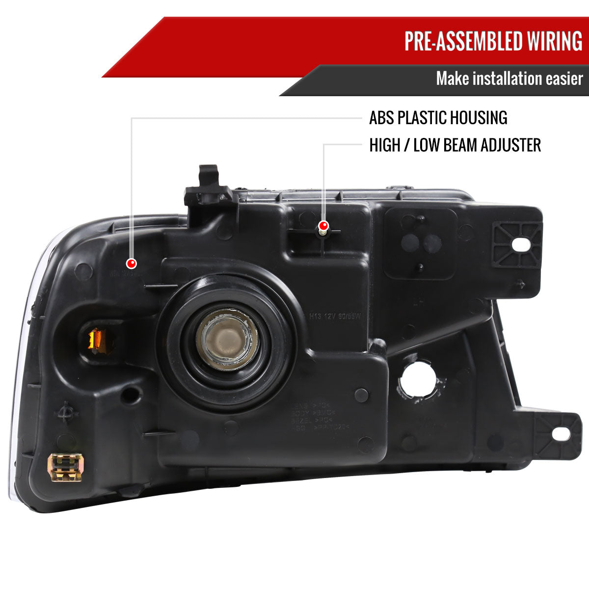 2004-2008 Ford F-150/2006-2008 Lincoln Mark LT Factory Style Headlights w/ Amber Reflector (Chrome Housing/Light Smoked Lens)
