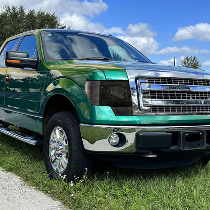 2009-2014 Ford F-150 LED Tube Factory Style Headlights (Chrome Housing/Smoked Lens)
