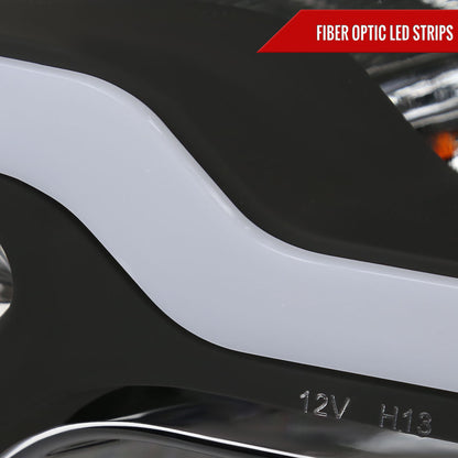 2009-2014 Ford F-150 LED Tube Factory Style Headlights (Matte Black Housing/Clear Lens)
