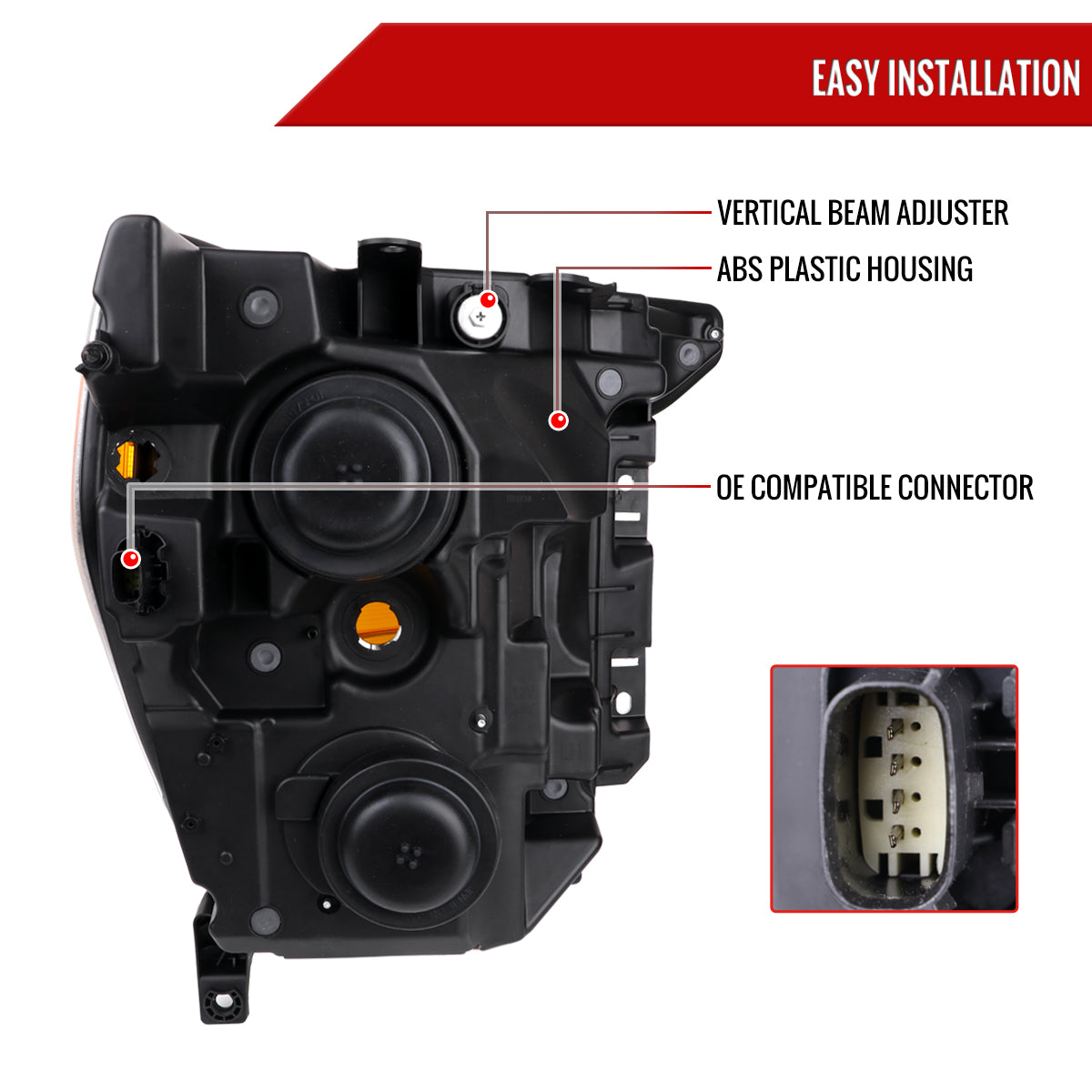 2021-2023 Ford F-150  Factory Style Headlight (Black Housing / Smoked Lens )