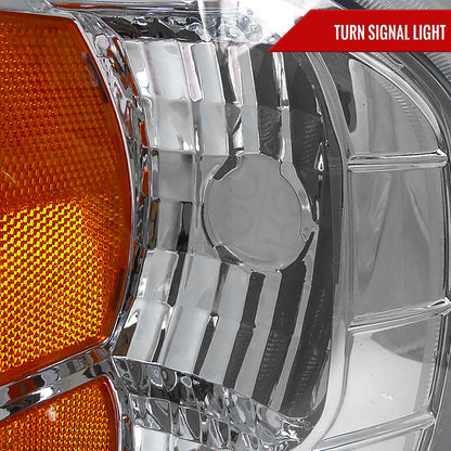 1997-2004 Ford F-150/Expedition Factory Style Crystal Headlights w/ SMD LED Light Strip (Chrome Housing/Clear Lens)