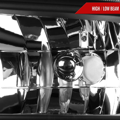 2005-2007 Ford F-250/F-350/F-450/F-550/Excursion Crystal Headlights (Matte Black Housing/Clear Lens)