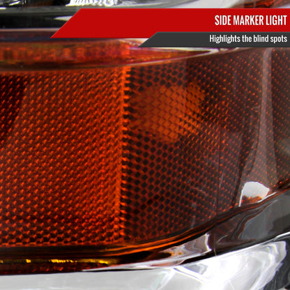 2008-2010 Ford F-250/F-350/F-450 Super Duty Factory Style Headlights w/ Amber Reflectors (Chrome Housing/Clear Lens)
