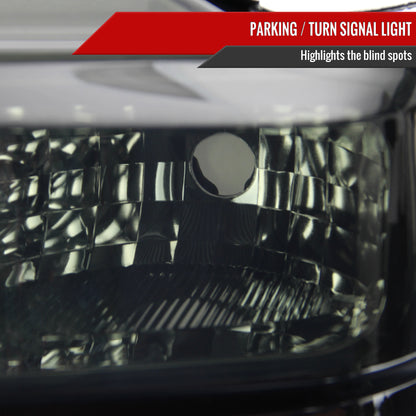 2008-2010 Ford F-250/F-350/F-450 Super Duty Factory Style Headlights w/ Amber Reflectors (Chrome Housing/Smoked Lens)