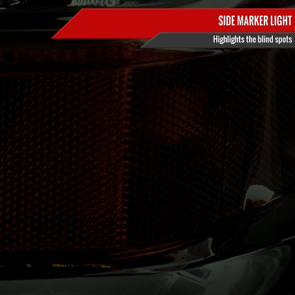 2008-2010 Ford F-250/F-350/F-450 Super Duty Factory Style Headlights w/ Amber Reflectors (Chrome Housing/Smoked Lens)