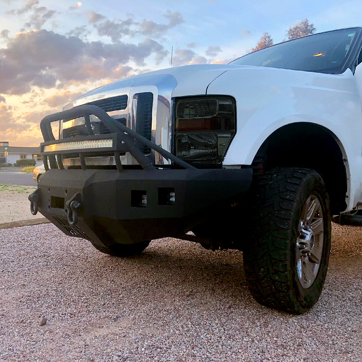2008-2010 Ford F-250/F-350/F-450 Super Duty Factory Style Headlights w/ Amber Reflectors (Chrome Housing/Smoked Lens)