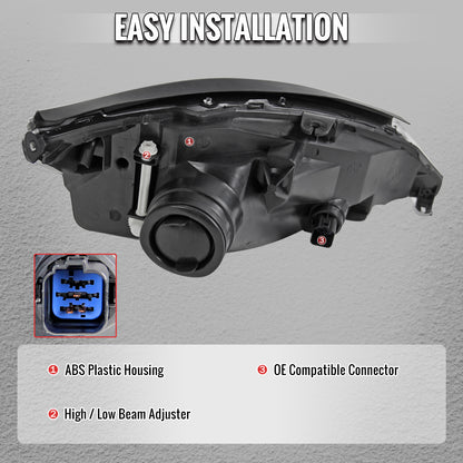2000-2004 Ford Focus Factory Style Crystal Headlights (Chrome Housing/Clear Lens)