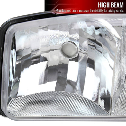 1999-2006 GMC Sierra/2007 Sierra Classic/2000-2006 Yukon/XL Factory Style Headlights with Amber Reflector (Chrome Housing/Clear Lens)
