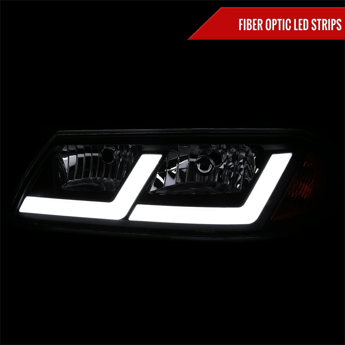 2000-2005 Chevrolet Impala LED Bar Factory Style Headlights  (Matte Black Housing/Clear Lens)
