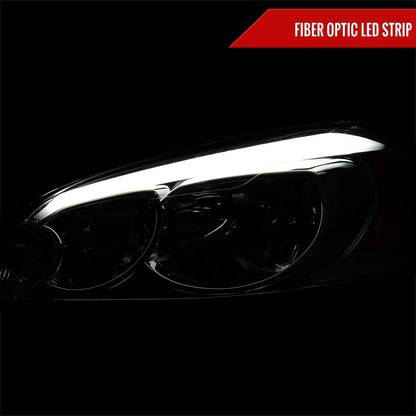 2006-2013 Chevrolet Impala/2006-2007 Monte Carlo/2014-2016 Impala Limited Factory Style Headlights w/ LED Strip (Chrome Housing/Clear Lens)
