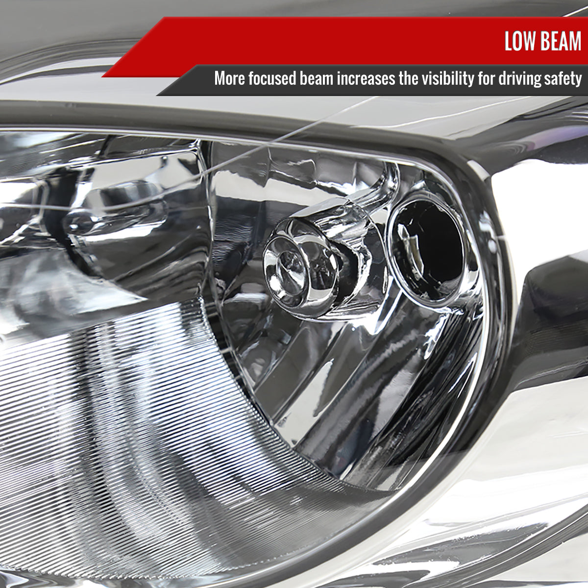 2006-2013 Chevrolet Impala / 2014-2016 Impala Limited / 2006-2007 Monte Carlo Factory Style Crystal Headlights w/ Amber Reflectors (Chrome Housing/Clear Lens)