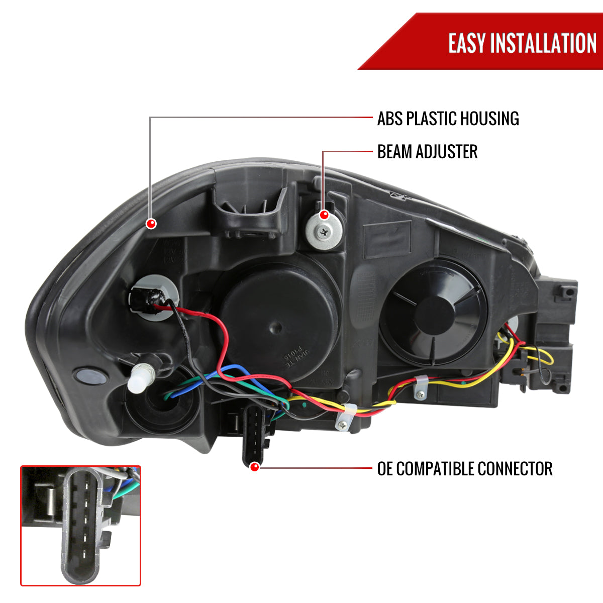 2006-2013 Chevrolet Impala/2014-2016 Impala Limited/2006-2007 Monte Carlo Switchback Sequential Signal LED Bar Factory Style Headlights (Matte Black Housing/Smoked Lens)