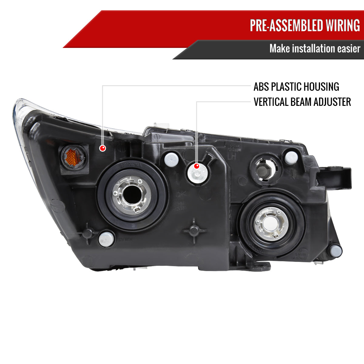 2009-2020 Dodge Journey Factory Style Headlights (Chrome Housing/Smoked Lens)
