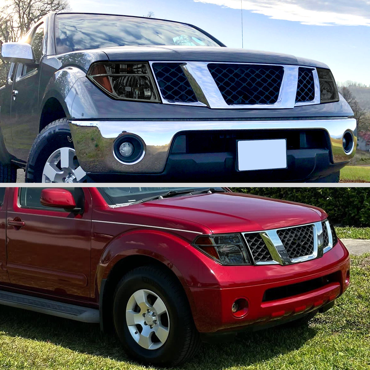 2005-2008 Nissan Frontier/2005-2006 Pathfinder Factory Style Headlights (Chrome Housing/Smoked Lens)