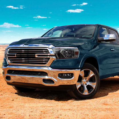 2019-2024 Dodge RAM 1500 Factory Style Headlights with Amber Reflectors (Chrome Housing/Smoked Lens)