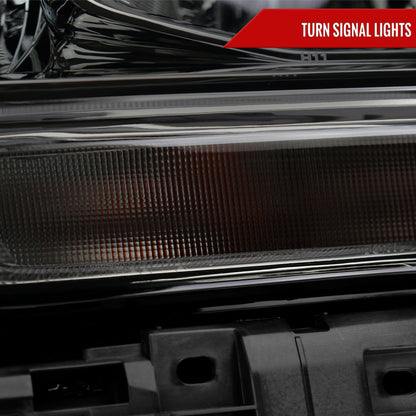2019-2024 Dodge RAM 2500/3500/4500/5500 Factory Style Headlights (Chrome Housing/Smoked Lens)