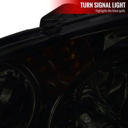 2002-2004 Acura RSX Factory Style Headlights w/ Amber Reflectors (Chrome Housing/Smoked Lens)