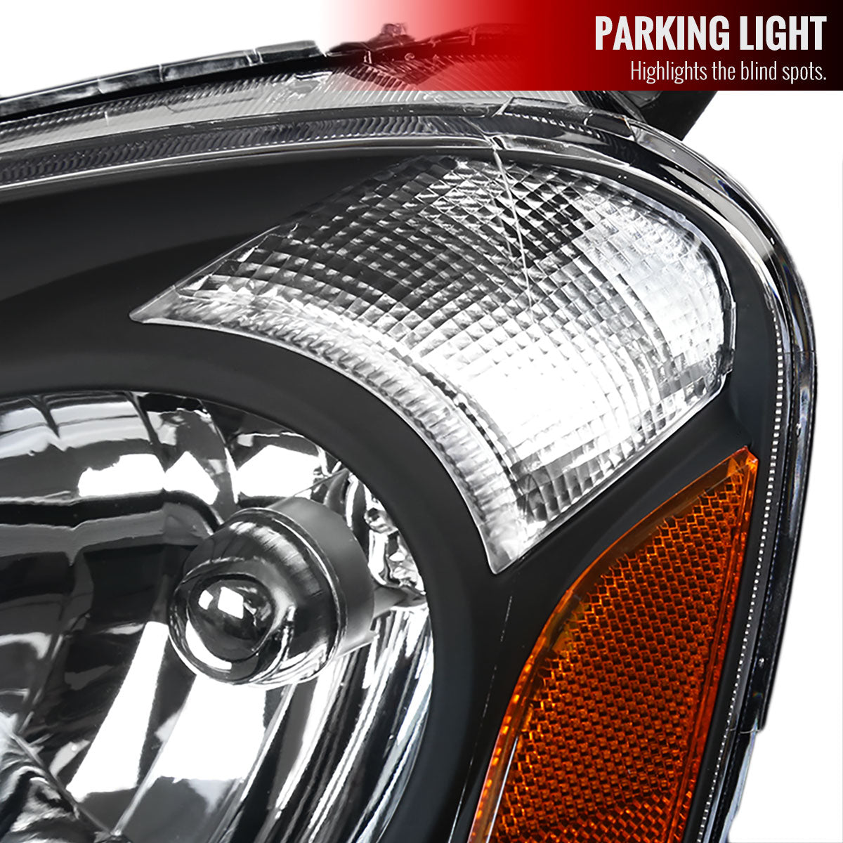 2002-2004 Acura RSX Factory Style Headlights w/ Amber Reflectors (Matte Black Housing/Clear Lens)