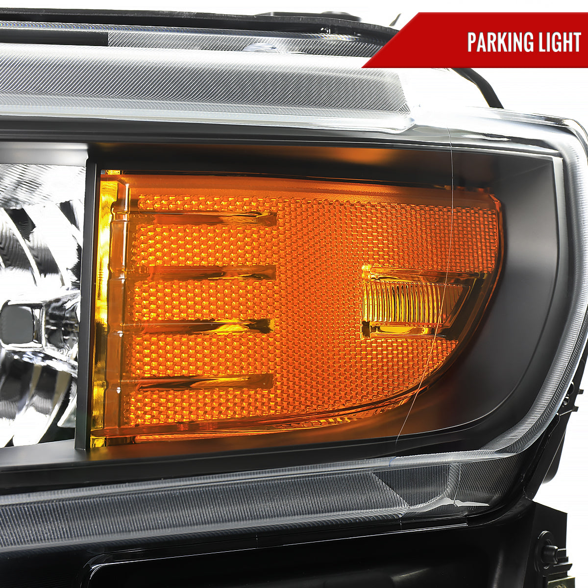 2019-2021 Chevrolet Silverado 1500 Driver/Left Side Factory Style Projector Headlight (Matte Black Housing/Clear Lens)